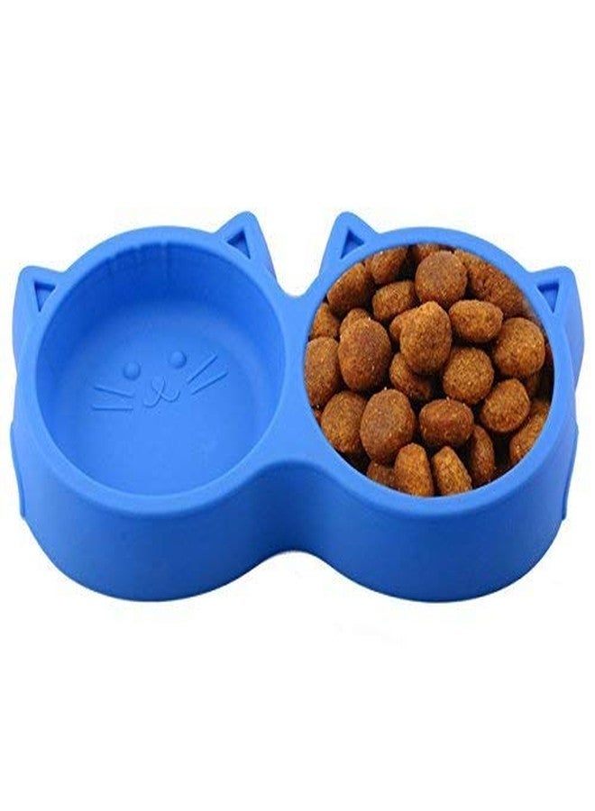 Pups&Pets وعاء مزدوج بلاستيكي لتغذية الحيوانات الأليفة من Pups&Pets، 2 في 1، على شكل وجه قطة - وعاء غير سام لتغذية الكلاب والقطط بالطعام والماء - عبوة من قطعة واحدة - Image 5